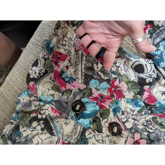 Coldwater Creek size 10 womens multicolor 2 button blazer short sleeve jacket - Picture 3 of 8